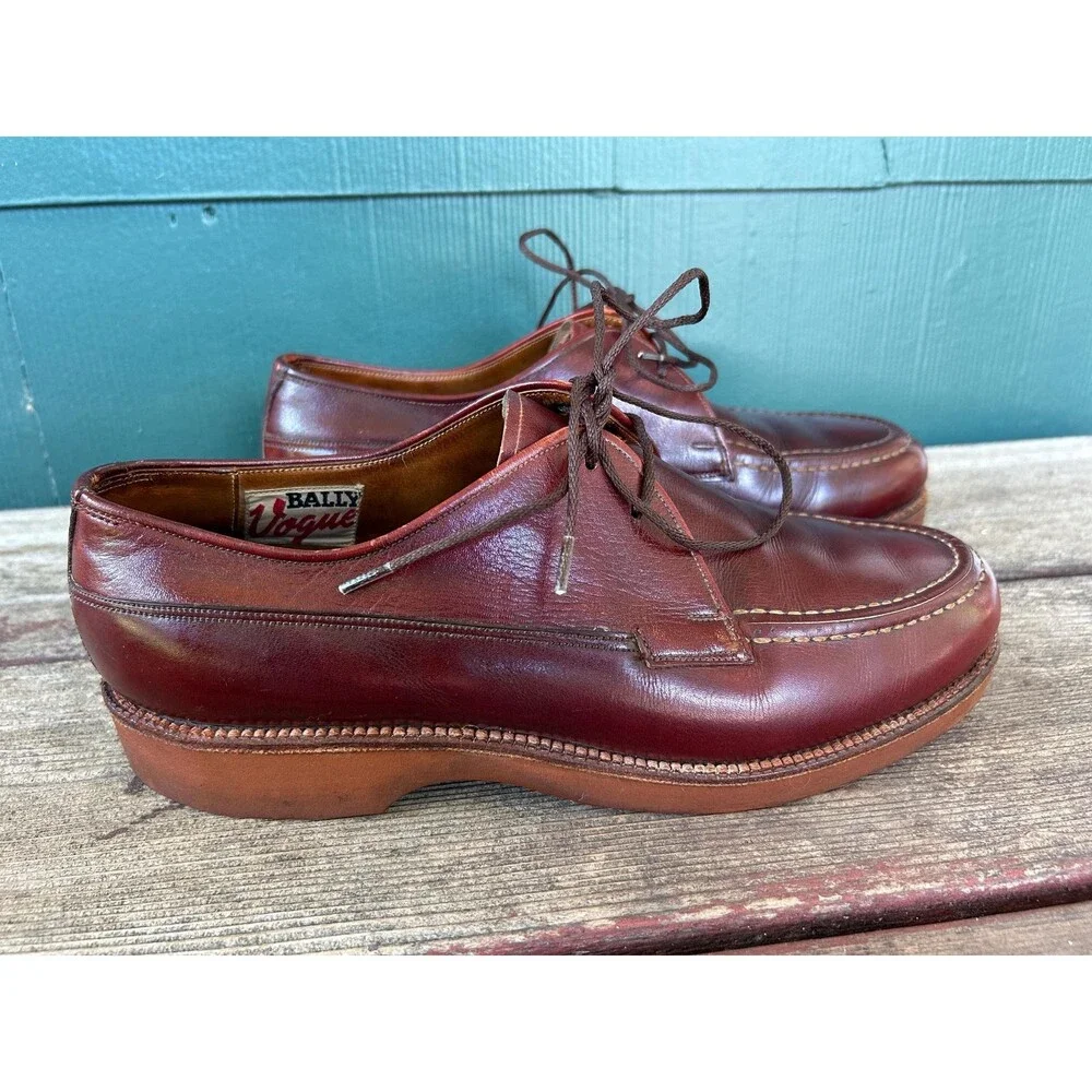 Vintage Bally Derby Shoes Burgundy Men’s Size 8